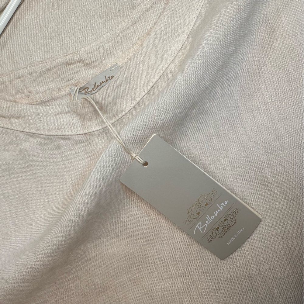 Bella Ambra Elegant Cream Linen Shift Dress - Picture 2 of 7
